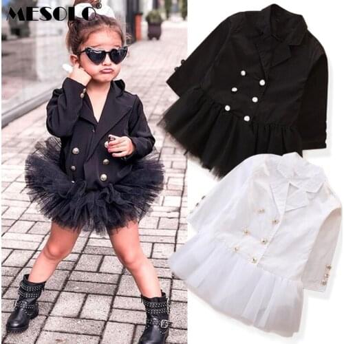 Infant Children Clothes Baby Girls Long Sleeve Formal Lace Dress Suit Skirt Get Together Clothes Casual Suit Dress