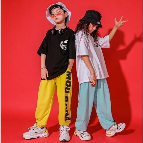 Boys Girls Children Streetwear Hiphop Reflective Print Loose Short Sleeve T-shirt Kids Clothing Sports Tees Shirts