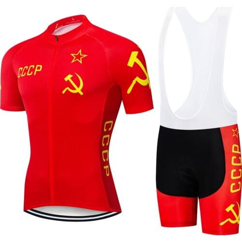 CUSROO Short-Sleeve Cycling Jersey Red Jerry Custom Made Ropa Ciclismo Short Sleeve Outdoor Sports Jersey CCCP Jersey 9D GEL PAD
