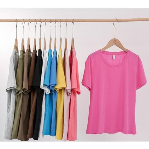 Cotton Summer Fashion Women T Shirt Basic O-Neck Black Tees Funny Girls Y2K Tops M30146