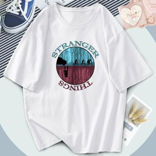 Harajuku Stranger Things T Shirts Women Print Short Sleeve Summer T-shirts Hip Hop Fashion Casual Tops Tee Loose Female Camiaeta