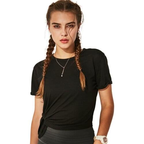 Women Loose Fit High Low T Shirt Sports Flowing Tee Short Sleeve Moisture Wicking Athletic Shirts Hem Split T Shirt Tunic Top