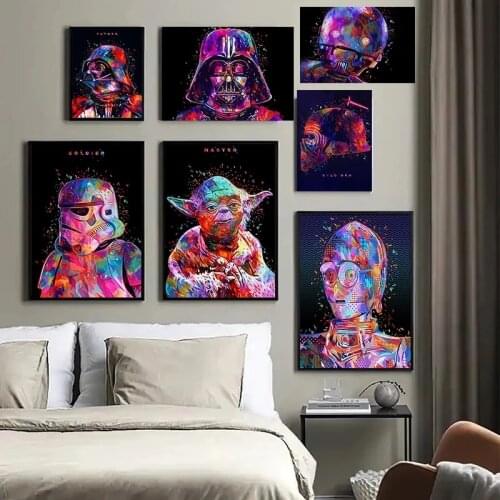 Star Wars Canvas Painting Darth Vader Yoda Posters Prints Abstract Modern Wall Art Pictures Room Home Decoration