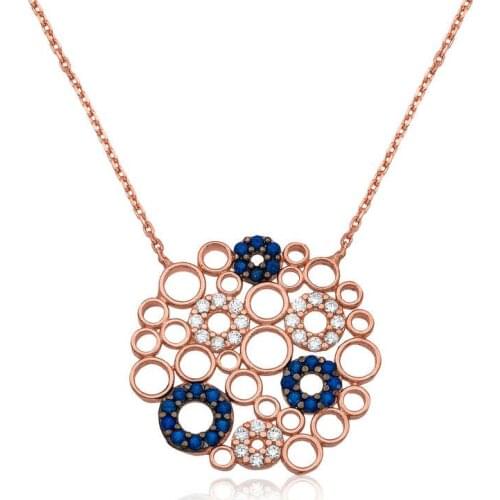 Tevuli 925 Sterling Silver Mosaic Round Lady Necklace