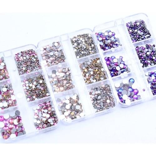Round Flatback Non Hotfix ss6-ss30 Crystal Rhinestones Nail Supplies For Nails Art Decoration DIY 3D Jewelry Making