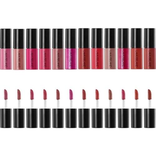 Mini 12 Color Liquid Lipstick Set Vegan Halal Matte Innovation Imagic Matte Nude Liquid Lipstick Star Beauty MakeUp Glazed Lot