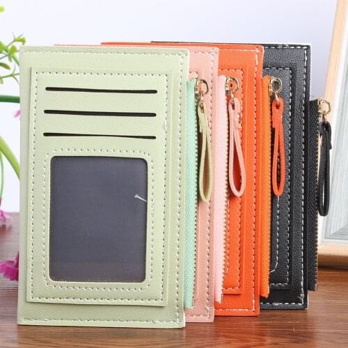 Fashion PU Leather Women Short Wallet Multi-slots Mini Clutch Money Bags Casual Solid Color Small Card Holder Female Coin Purse