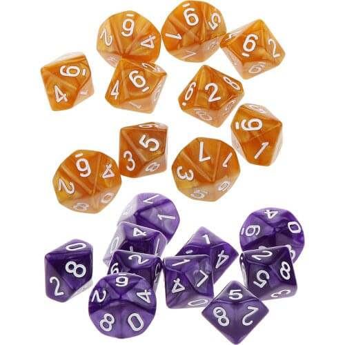 20pcs D&D Dices for RPG Dungeons and Dragons Board Games Role Playing Games Multi-sided D6 D10 D12 D20 Dices