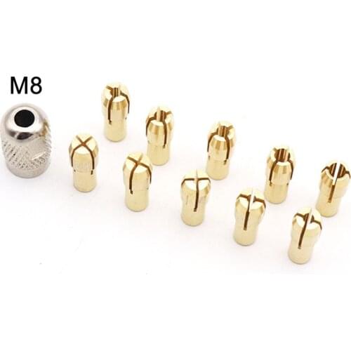 11pcs/set 0.5-3.2mm Copper Drill Chuck Collet Set for Mini Electric Grinder Rotary Tool 0.5/0.8/1.0/1.2/1.5/1.8/2.0/2.4/3.0/3.2m