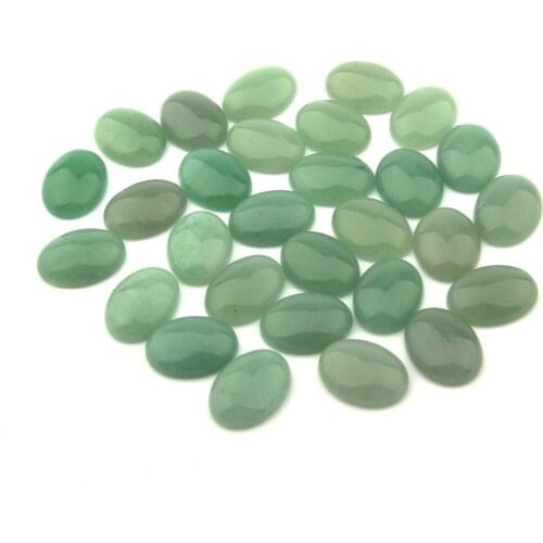 10PCS Natural Stone Cabochon Green Aventurine Oval 10X14 12X16 13X18 15X20 18X25mm Egg Shape DIY Jewelry
