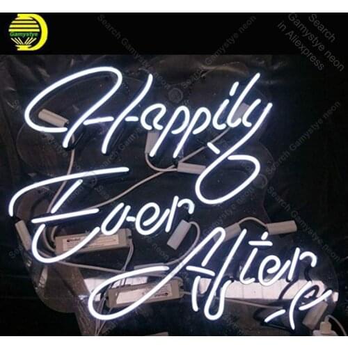 NEON SIGN For Happily Ever Alters NEON Bulbs Sign Lamp Real GLASS Tube Decorate Beer Room Handcraft Advertise custom neon light