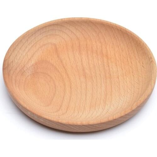 New Wood Serving Plate Wooden Round Serving Tray Eco-friendly Reusable Snack Plate for Appetizers Cheese Sushi