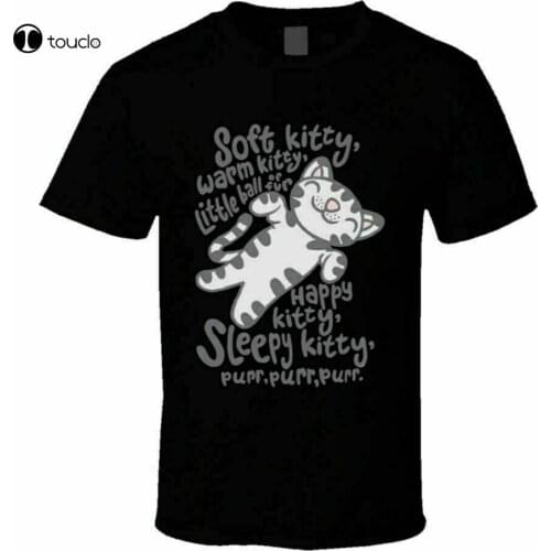 New Soft Kitty Warm Kitty Cute Comedy Black T-Shirt The Big Bang Theory S-5XL Cotton Tee Shirt