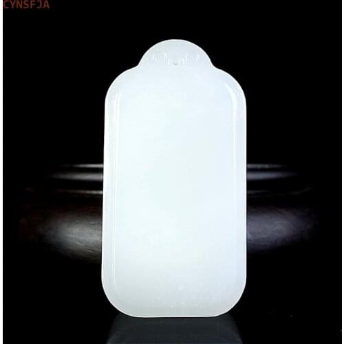 CYNSFJA New Real Rare Certified Natural Hetian Jade Nephrite Lucky Amulets Peace Jade Pendant White High Quality Best Gifts