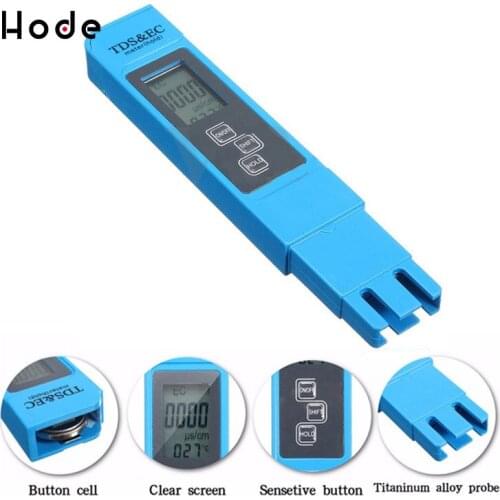 New TDS EC Meter Temperature Tester pen 3 In1 Function Conductivity Water Quality Measurement Tool TDS&EC Tester 0-9990ppm 15
