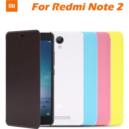 In stock 100% original xiaomi redmi note 2 protector case flip sabic matte leather cover for redmi note 2 5.5 free Shipping