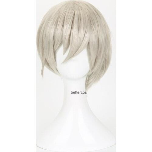 Owari no Seraph Of The End Hiiragi Shinya Hiragi Cosplay Wigs Short Grey Heat Resistant Synthetic Hair Wig + Wig Cap