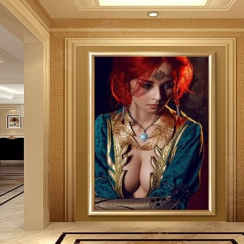 The Game Triss Merigold Poster Cosplay Canvas Prints Painting Modern Home Decor For Living Room Wall Art Cuadros