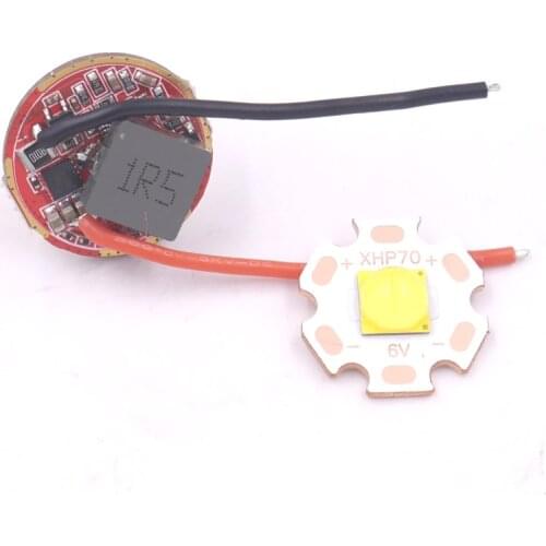 20mm CREE XHP70.2 6V 32W LED Emitter Copper Base+22mm 2.8V-4.2V CREE XHP70/XHP70.2 6V Output LED Driver Circuit Board