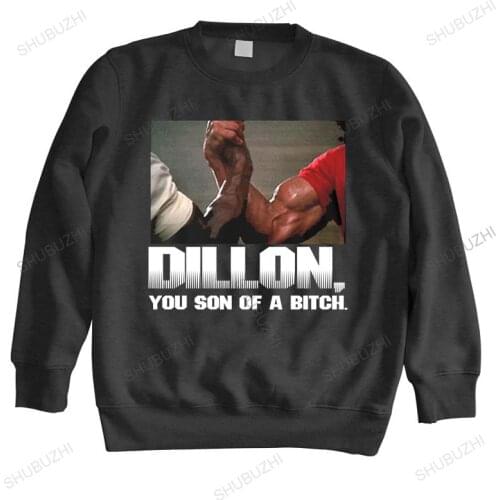 Men streetwear sweatshirt Predator Dillon You Son Of A Bitch 80 Action Movie Sci-Fi shubuzhi brand winter hoodie for boys