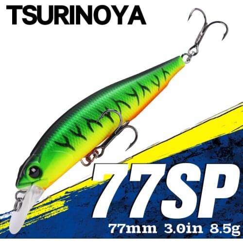 TSURINOYA Jerkbait 77mm 8.5g DW101 Suspending Minnow Fishing Lure 77SP Artificial Hard Baits Movement System Pike Bass Wobbler