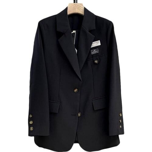 Spring Autumn Thin Korean Loose Casual Blazer New Womens One-piece Suit Jacket Female Work Clothes Ropa de mujer Trendy Black