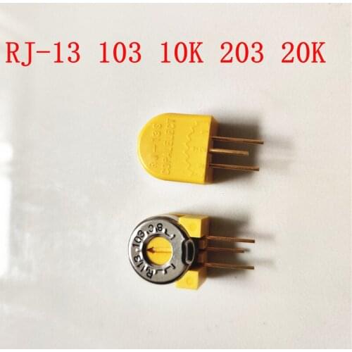 10pcs High precision potentiometer trim resistor RJ-13S RJ-13 103 10K 203 20K switch
