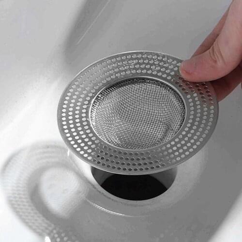 1Pcs Stainless Steel Bathtub Hair Catcher Stopper Shower Drain Hole Filter Trap Kitchen Metal Sink Strainer Bathroom Accessories