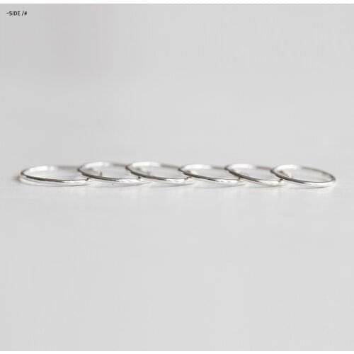 1pc THIN 1.2MM 100% Authentic 925 sterling silver 925 sterling silver circle Line Knuckle Midi Ring for finger Fine Jewelry J211