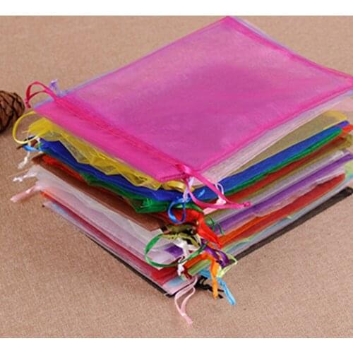 100Pcs Organza Wedding Party Favor Gift Candy Sheer Bags Jewelry Pouch