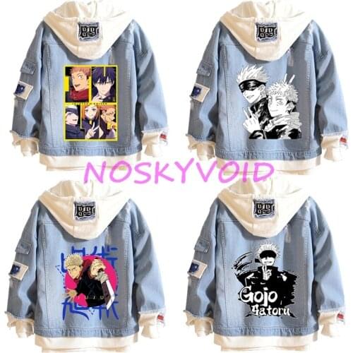 2021 Hoodie Jujutsu Kaisen Denim Jackets Yuji Itadori Cosplay Gojo Satoru Jeans Jacket Audlt Spring and Autumn Hooded Coats