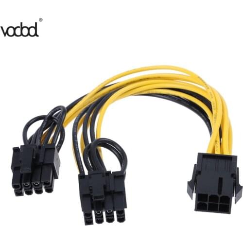 8 (6+2) Pin CPU Molex PC Power Supply 20cm Molex 6 pin to 2 PCI-e PCI Express Graphics Card 6 Pin Connector For Graphics Card