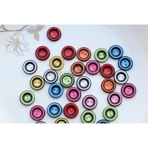 800pcs - Resin Novelty Round Bowl Children Candy Buttons 15mm- mixed colors resin 2 tones mix color