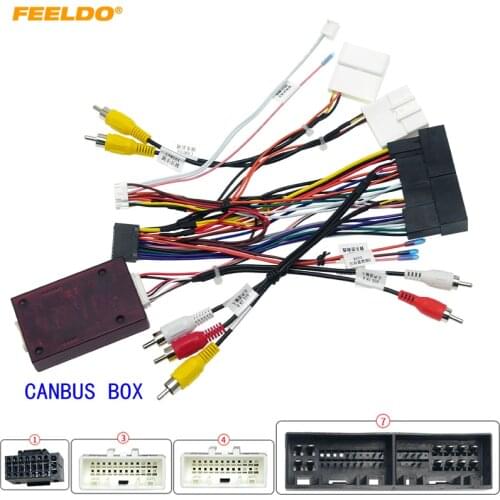 FEELDO Car 16Pin Stereo Wiring Harness CANbus Support For Hyundai Elantra/SantaFe/IX45/K3/Sportage/Sorento OEM SPDIF Amplifier