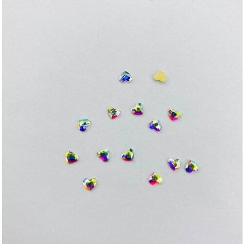 Free Shipping Nail Art Rhinestones Decorations Crystal AB Color 3.5x6mm Heart Shape Non Hot Fix Glue On Rhinestone
