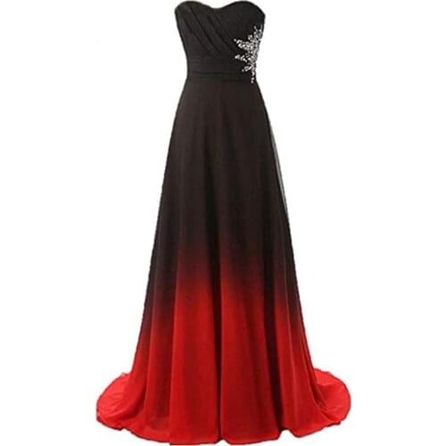 BM 2020 A-line Ombre Prom Dresses Chiffon Beading Long Gradient Formal Evening Dress Party Gown Vestidos De Gala BM264