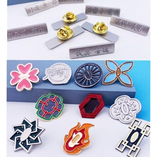 Anime Demon Slayer Cosplay Badges Kimetsu No Yaiba Kamado Tanjirou Button Brooch Pins Accessories Props Collection