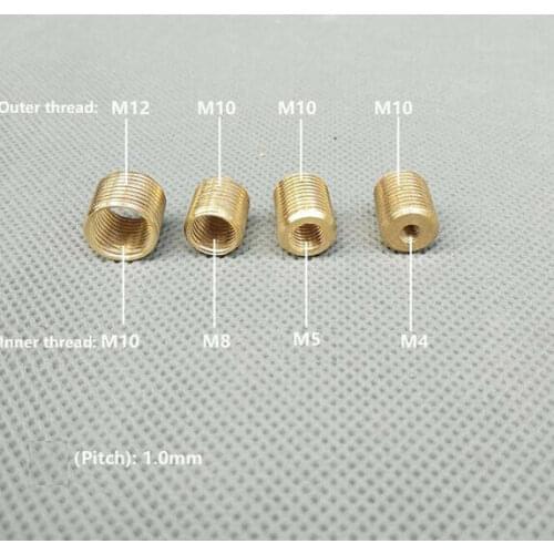Camal 5pcs M4 To M10,M6 To M10,M8 To M10, M10 To M12 Threaded Hollow Tube Adapter Inner Outer Threaded Coupler Conveyer Adapter