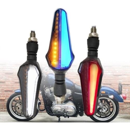 Double color Daytime Running Light Indicators 12V DRL Motorcycle Sequential Flowing Turn Signal LED Bi-color Bright Lights