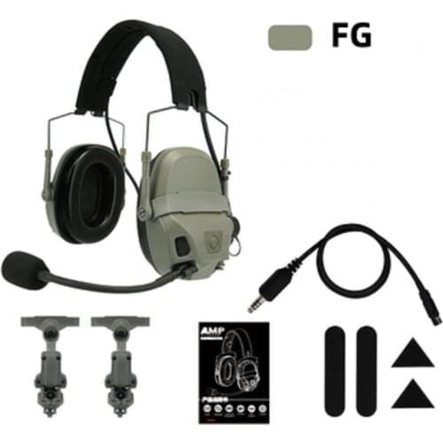 FCS AMP Tactical Communication Shooting Headset ANC Pickup Noise Reduction Headset And And Supporting Accessories
