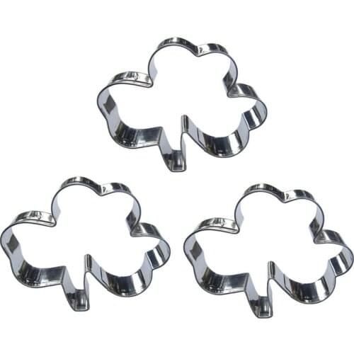 Lucky clover shape 3 piece cookie cutting molds, baking tools, cake decorating soft candy tools