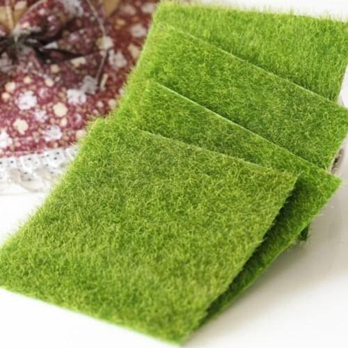 5pcs 15x15cm Artificial Grass Lawn Miniature Ornament Garden Grass Simulated plant Lawn Door Shop Backdrop Grass