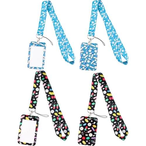 J2896 Medical Drug Card Holder ID Holder Man Woman Bus Card Holder Staff Card With Lanyard For Doctor Nurse Accessaries