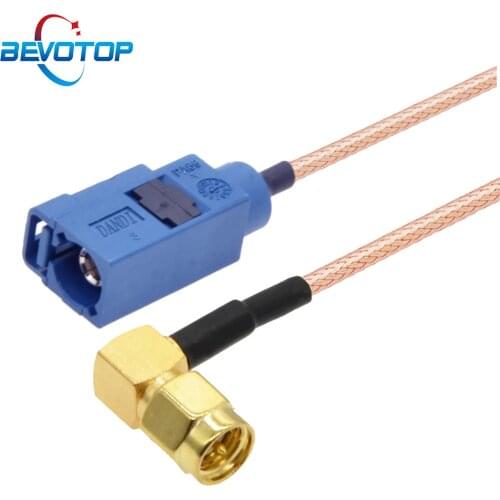 RG316 Blue Fakra C Female to SMA Male 90 Degree Extension Cable Car Navigation GPS Antenna Adapter RF Coaxial Jumper Pigtail