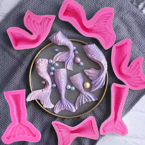 Marine series mermaid tail fondant cake silicone mold chocolate mermaid tail diy cake mold