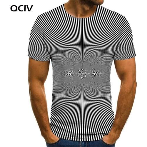 QCIV Dizziness T shirt Men Black And White Funny T shirts Abstract Tshirt Printed Painting Shirt Print Mens Clothing Punk Rock