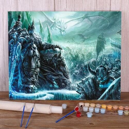 World Of Warcraft Paint By Numbers Package Acrylic Paints 40*50 Painting On Canvas Home Decoration Kids Wholesale Drawing