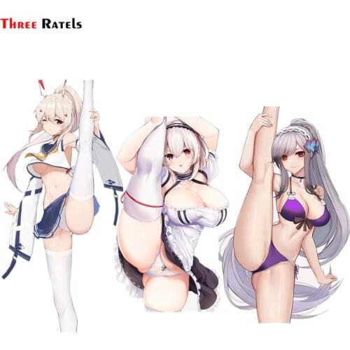 Three Ratels F79 sexy Anime girl azur lane skirt lift stockings thighhighs car body sticker pvc figure decal