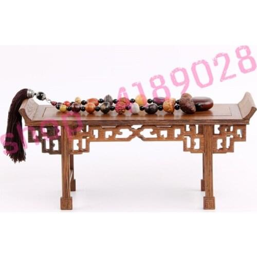 Natural chicken wing wood, solid wood base, mini furniture small a long narrow table, ornament pendulum rack. style 2