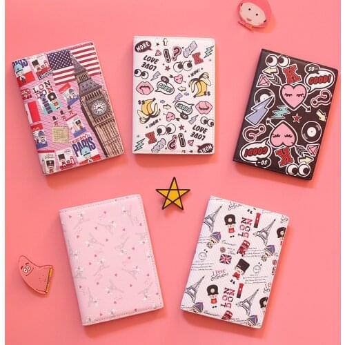 Travel abroad British Tower Cartoon Printing Passport Protector Waterproof Passport bag Card folde